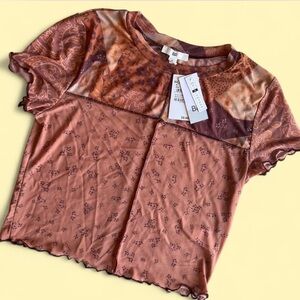 Nordstrom Cropped Sheer Top NWT